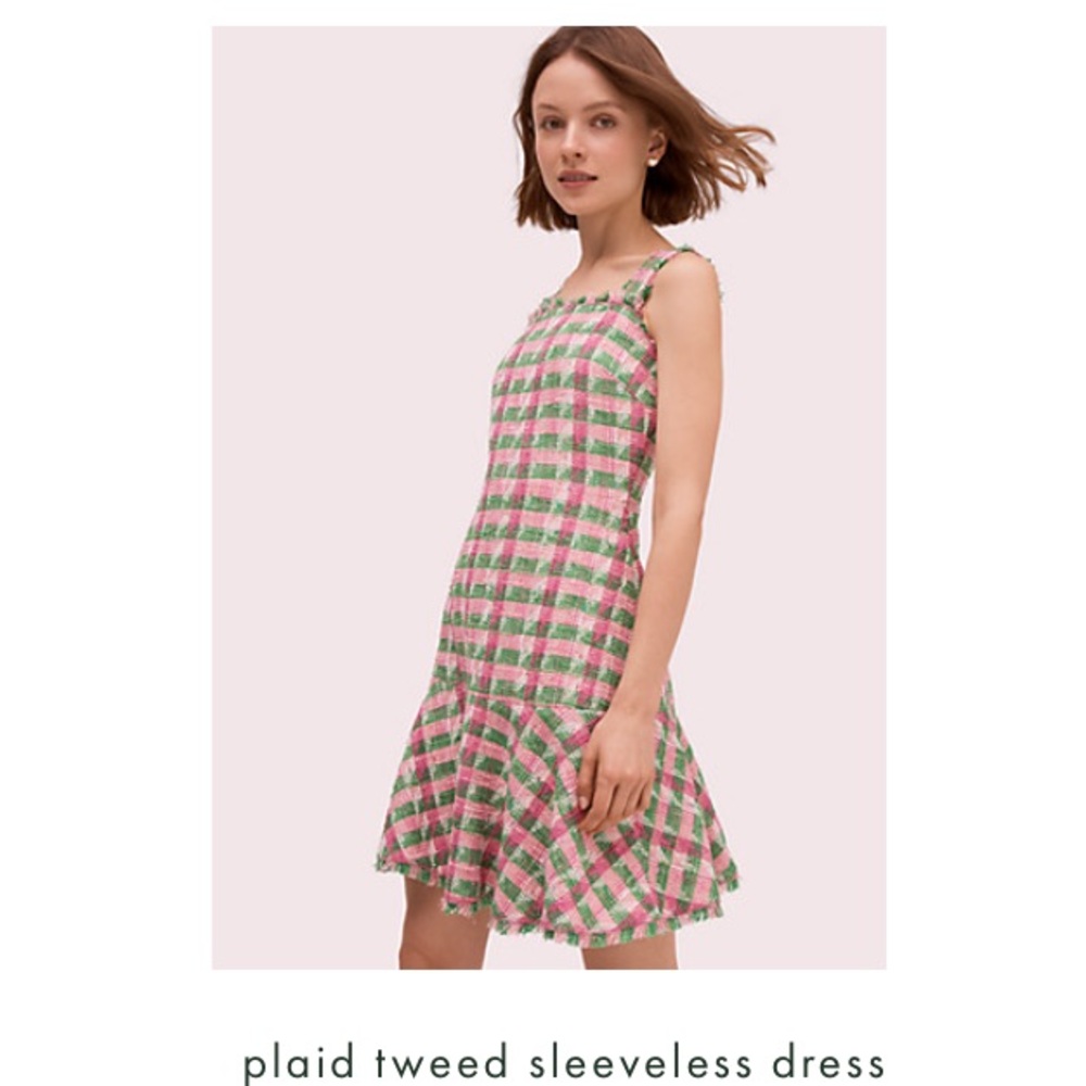 NWOT Kate Spade Tweed Sleeveless Plaid Dress